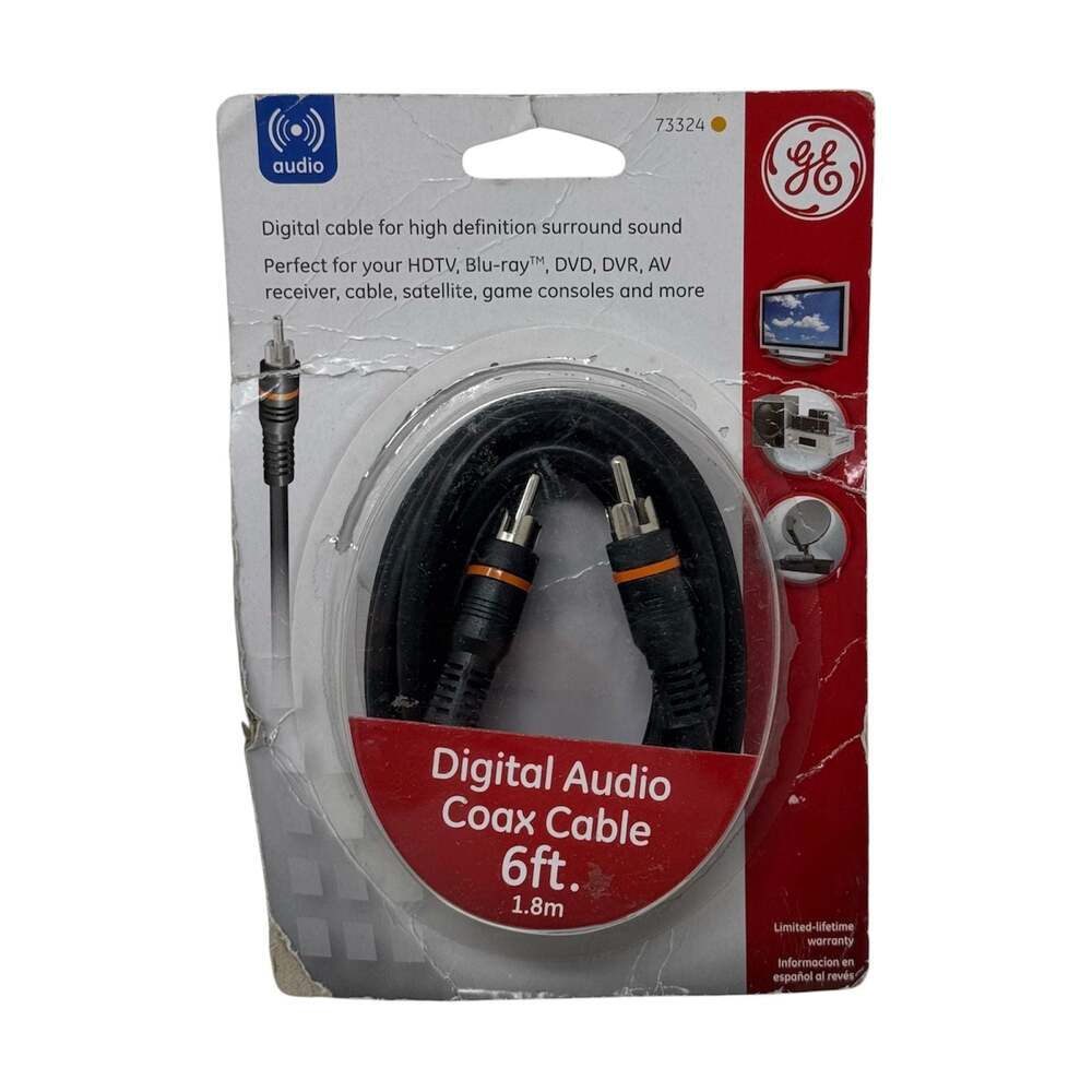 NEW GE 73324 Digital Audio Coaxial Cable 6-foot New Old Stock